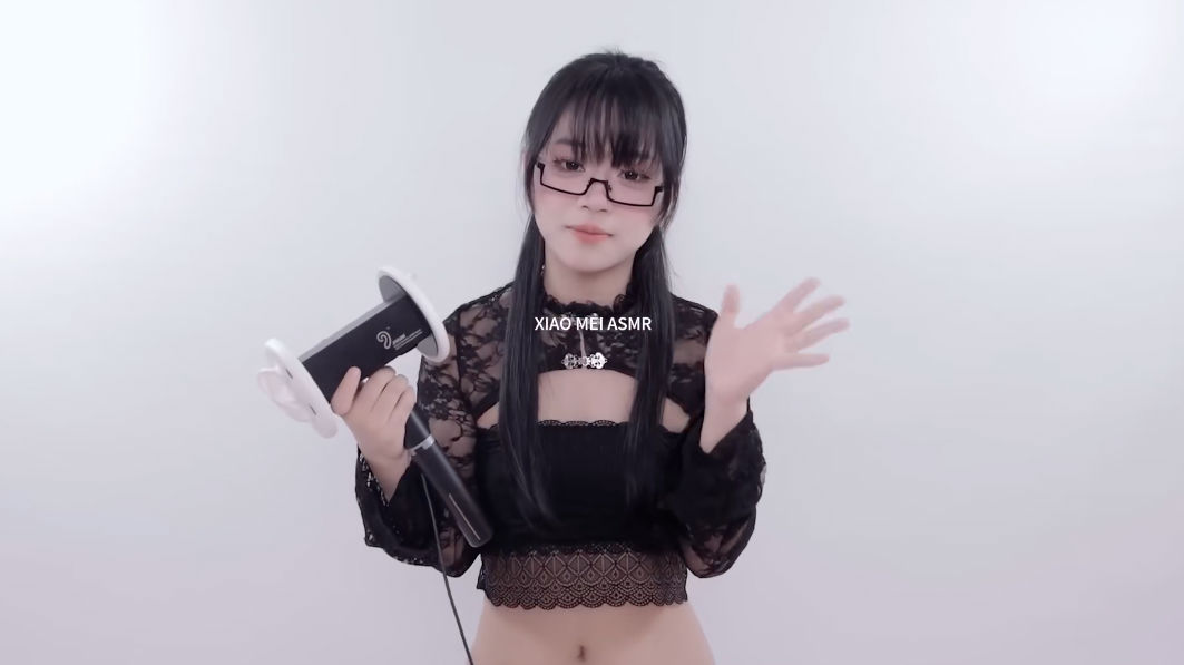 晓美XiaoMei黑色镂空套装舔耳-[45分钟]